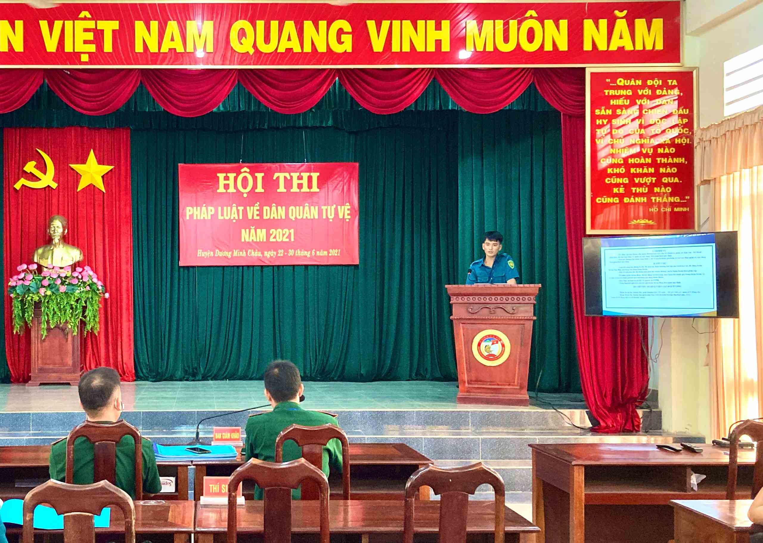 Huyện Dương Minh Châu: Khai mạc Hội thi pháp luật về Dân quân tự vệ năm 2021